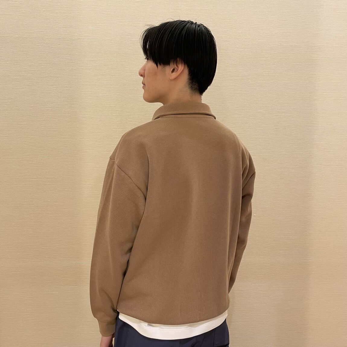 えりつきプルオーバー 紳士 二重編み衿付きプルオーバー | 無印良品